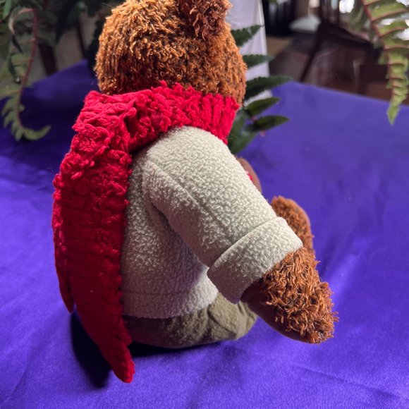📌Hallmark Cold Weather Ready Plush Teddy w/ Mittens Red Scarf - Gloves- Sweater - Picture 6 of 15